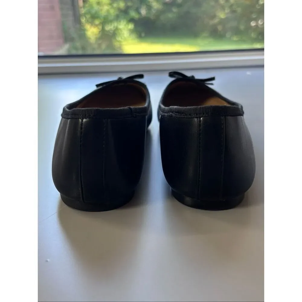 J. Crew Ballet flats black bow size 8